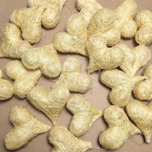 Cuori in Abaca Naturale – Decorazioni per Bomboniere, Segnaposto e Allestimenti Fai da Te